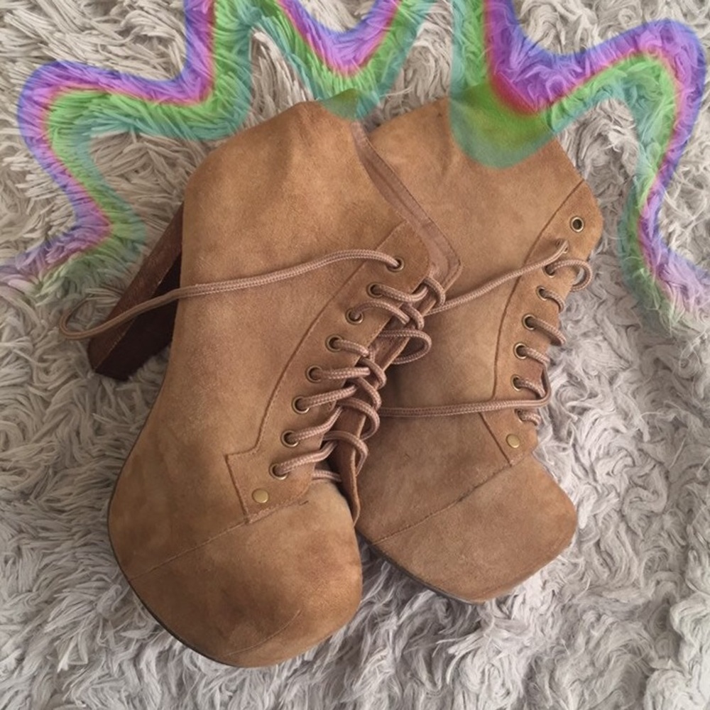 Tan Size 8 Jeffrey Campbell Heeled Boots